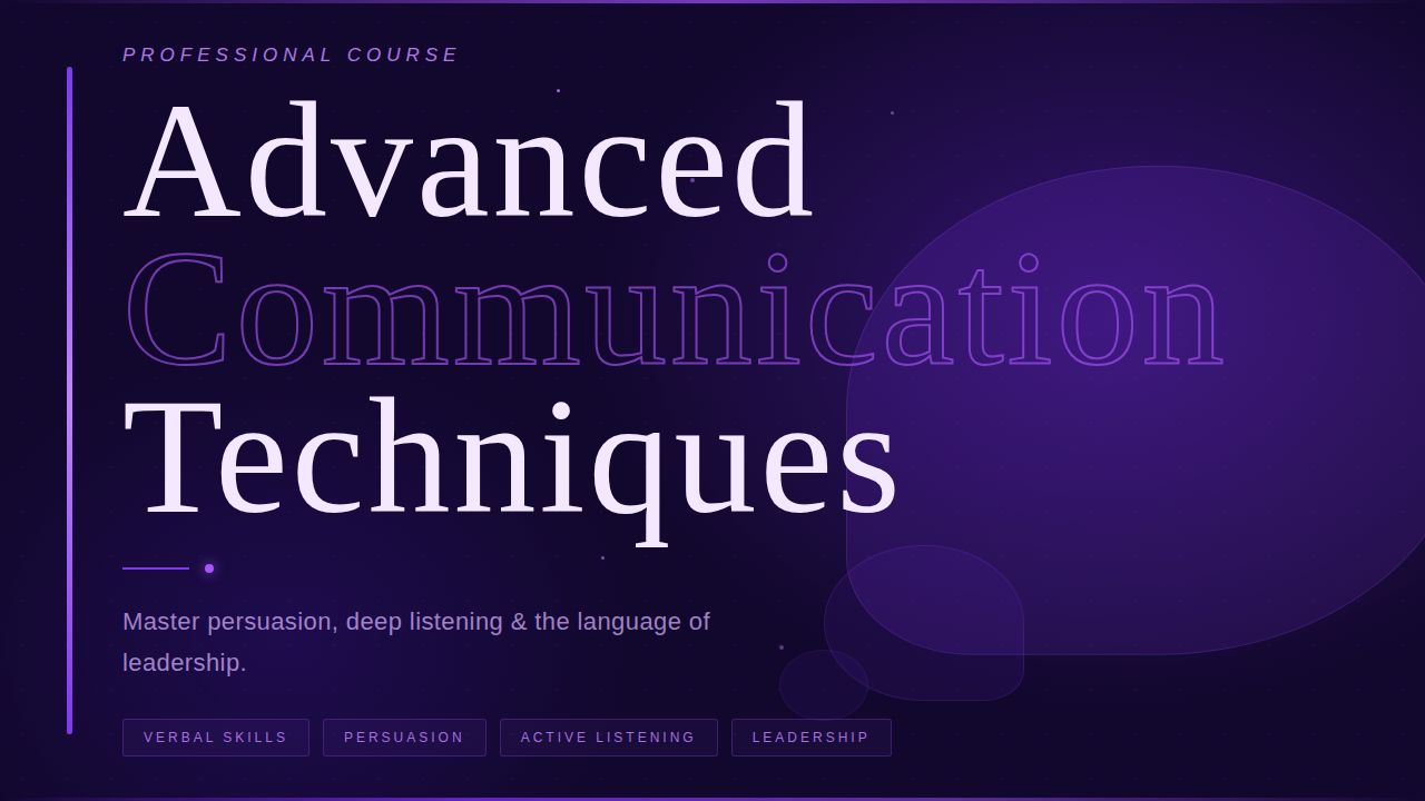 Course Image ADVANCED COMMUNICATION TECHNIQUES